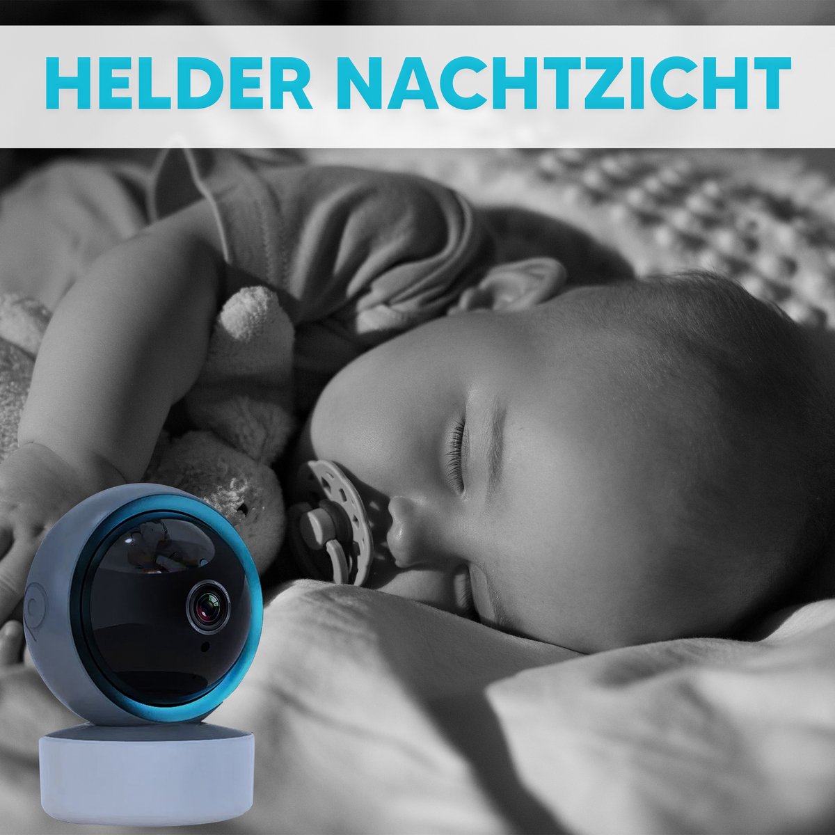 Afbeelding 3 van Peek A Baby Babyfoon met Camera en App - WiFi Monitor - Camerabewaking Kinderen - Babyfoons Beveiligingscamera - 2 MP
