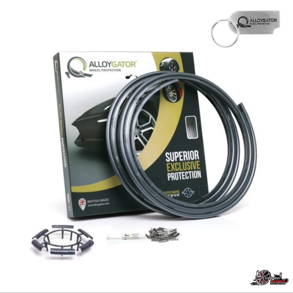Alloygator Velgbescherming + Sleutelhanger | Grafiet | Stoeprand Bescherming | EXCLUSIVE (12-24" inch)