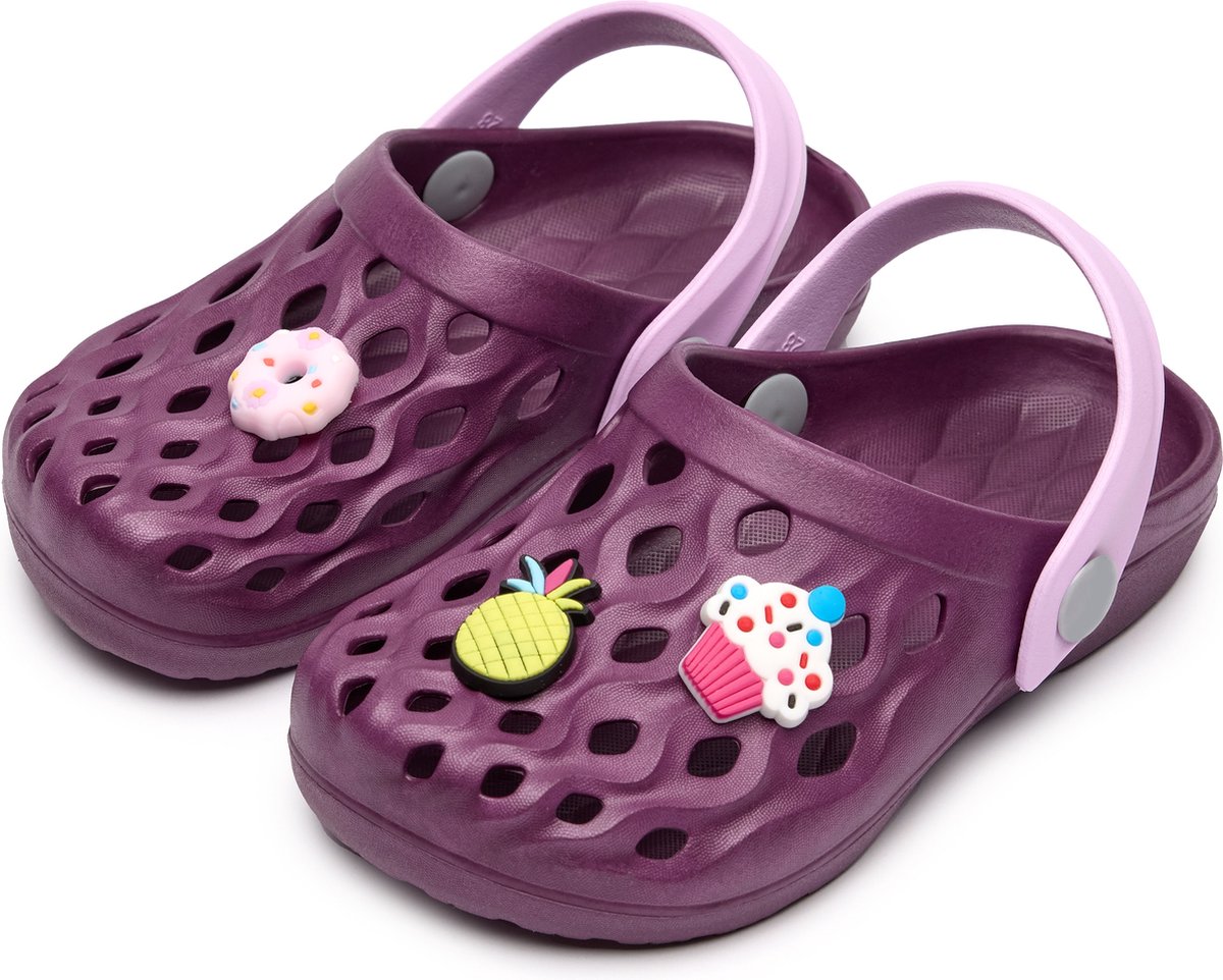Ladeheid Clogs Kinderen Tuinschoenen Lichte Kinderschoenen Violet 33 34 LA-CA-FlowKidsJib