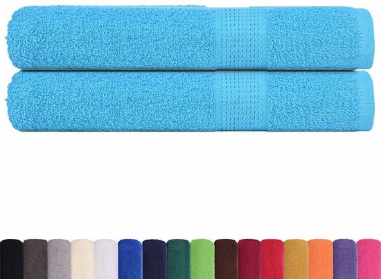 vidaXL - Serviettes de sauna - 2 - pcs - 80x200 - cm - 360 - g/m² - 100% - coton - turquoise