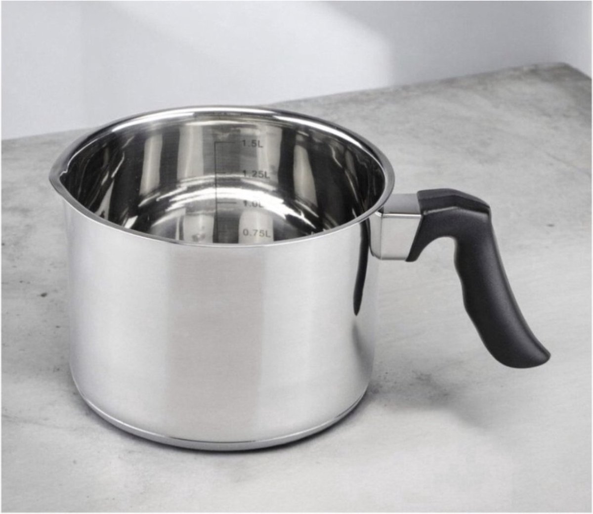 Casserole Bain-marie En Inox 1.2L - Double Paroi - Pour Chauffer Le Lait Sans Brûler - Avec Sifflet - Poignée Plastique - 6