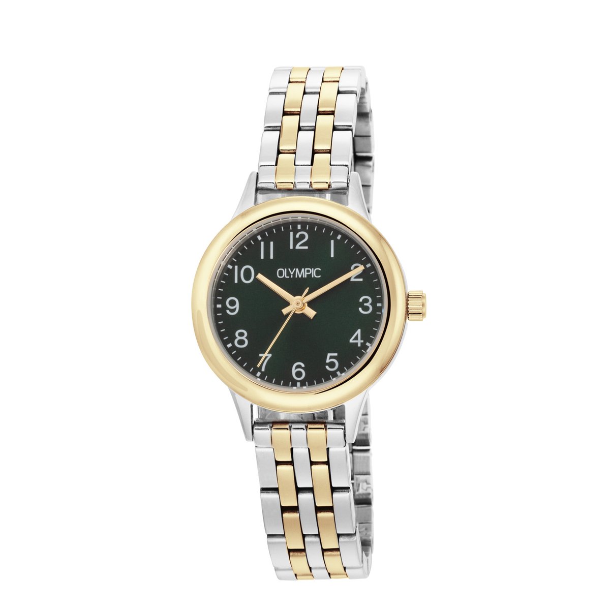 Olympic OL80DSS004B Yara Dames Horloge - Mineraalglas - Staal - Zilverkleurig - 28 mm breed - Quartz - Vouw-Vlindersluiting - 5 ATM (douchen)
