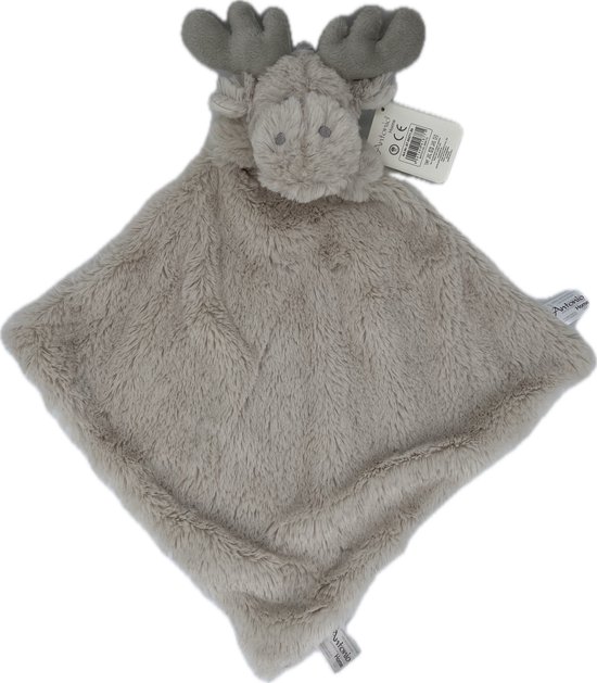 Knuffeldoekje baby en peuter - Kraamcadeau - Knuffeldoek met eland als dierenvriendje - Vierkant 30x30 cm - Beige - Knuffelzacht van Froggit — afbeelding 3