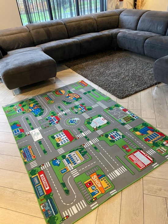 speelkleed - speeltapijt - 140 x 200 cm - speelmat - cityfun - antislip en wasbaar — afbeelding 3