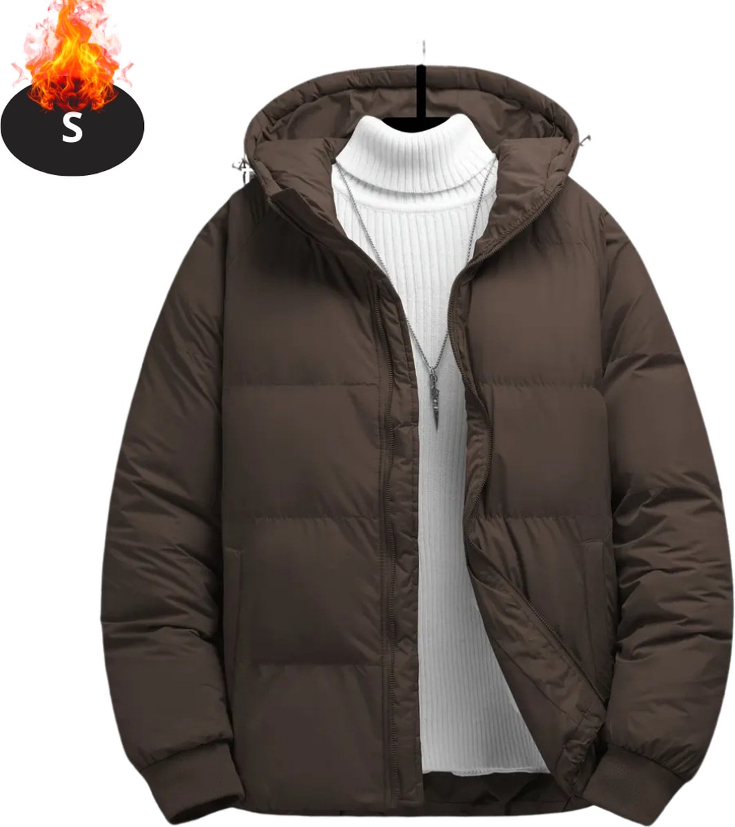 Livano Winterjas Parka Heren Winter Jas Volwassen Stijlvol Koffie Bruin