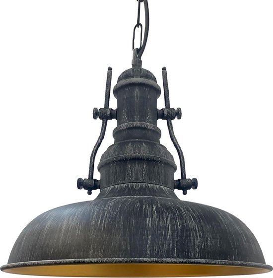 EGLO Gaetano 1 Hanglamp, 1 lichtpunt, industrieel, hanglamp van staal in zwart, koper, eettafellamp, woonkamerlamp hangend met E27-fitting, 53 cm