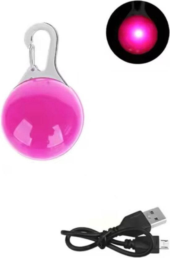 Foto: Led honden halsband rood set met 2 led veiligheidslampjes voor de hond blauw en rood handig voor aan de halsband in het donker