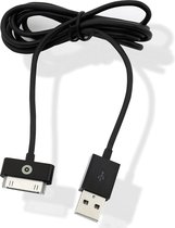 Muvit USB datakabel met Apple 30-pin connector - zwart - 2.1 Amp - 1.2 m