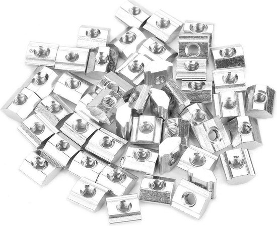 T-sleufmoeren, 304 roestvrijstalen T-moeren 20 stuks / 50 stuks 20