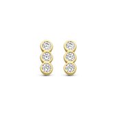 Boucles d' Clips d'oreilles en or New Bling 9NBG-0273 - Dames - 3 pierres de zircone - 6,1 x 2,4 mm - 14 carats - Or