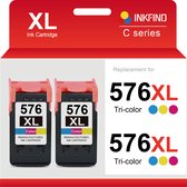 Penguin 575XL 576XL vervangende gerecyclede inktcartridge voor Canon PG-575 XL CL-576 XL (1 zwart, 1 kleur) voor gebruik met TS3550i TS3551i TR4750i TR4751i Printer Multipack