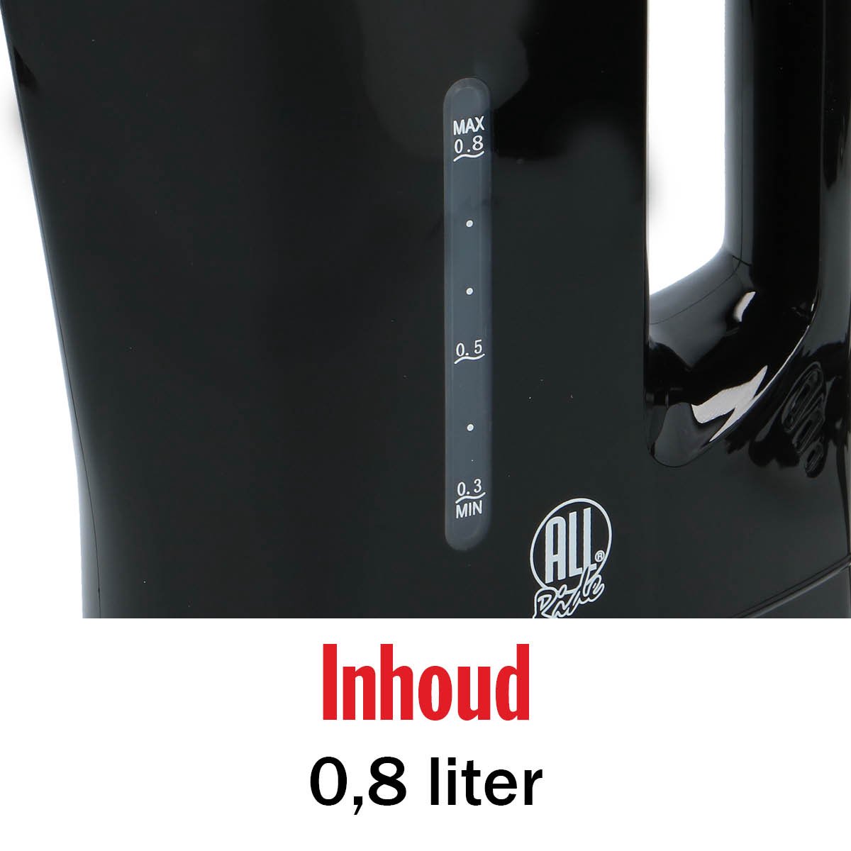 All Ride Reis Waterkoker 12V - Auto Waterkoker 0.8L - Aansluiting op Sigarettenaansteker Auto - Warme Dranken Onderweg - voor Auto, Camper, Boot en Vrachtwagen - Kunststof - Zwart — afbeelding 2