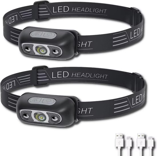 Lampe frontale Led rechargeable - Avec détecteur de mouvement - Lampe de travail - Lampe de peinture lumière du jour - Camping - Camping - Lampe casque - Kit d'urgence de guerre - Gadgets outils hommes