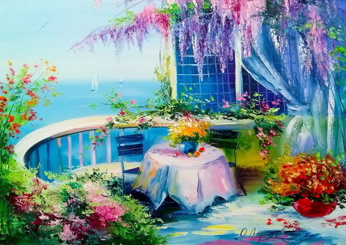 Enjoy Puzzle legpuzzel Flowering Balcony - 1000 stukjes puzzel.