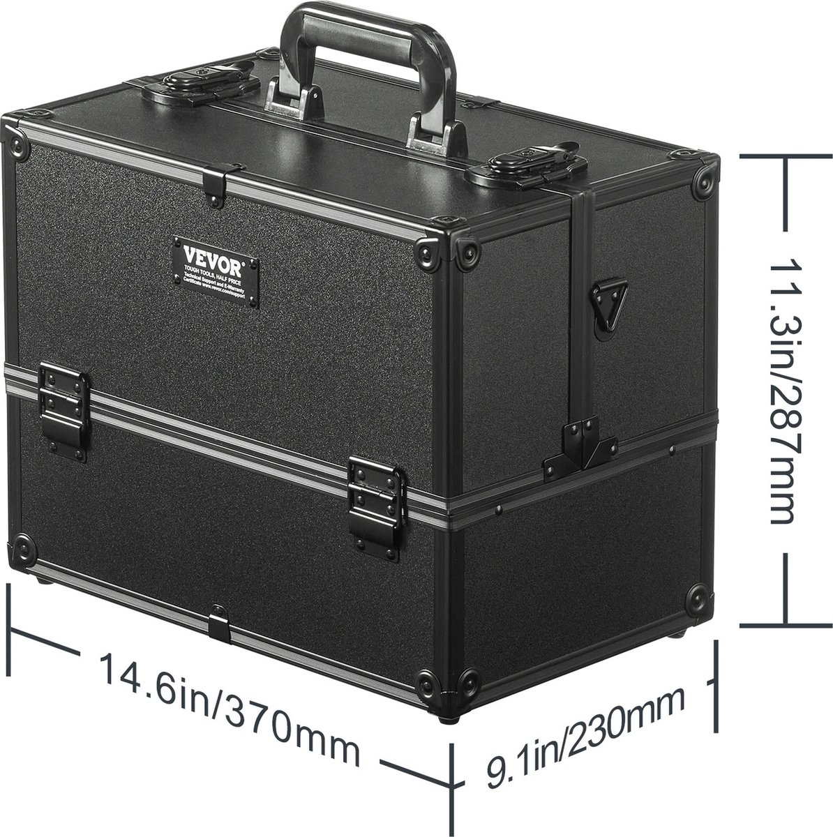 Goedkoopste Ruime Visagiekoffer - Make up Koffer - Make-up Trolley - Kappers Koffer - Beautycase - Cosmetica Koffer - Met Wielen - Zwart