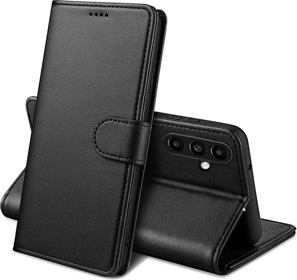 Hoesje Portemonnee voor Samsung Galaxy A16 4G / A16 5G Zwarte portemonnee met magnetische klep en kaartopslag