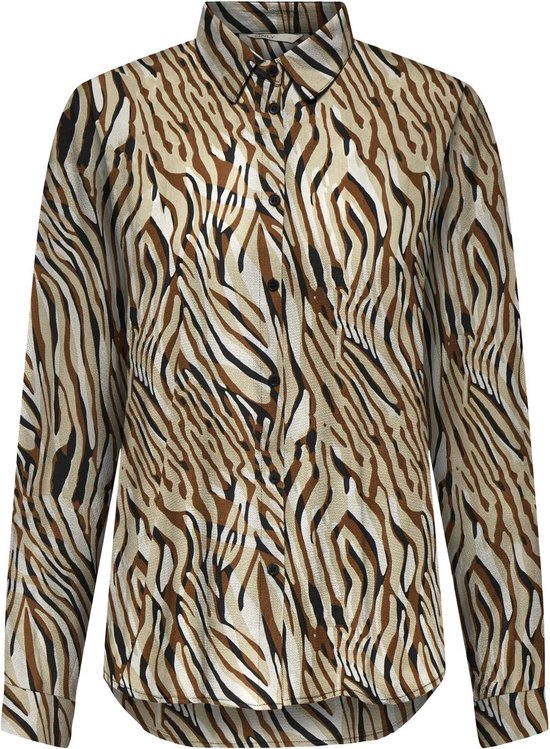 ONLY ONLJANE LIFE L/S SHIRT PTM Dames Blouse - Leather Brown Soft Sway
