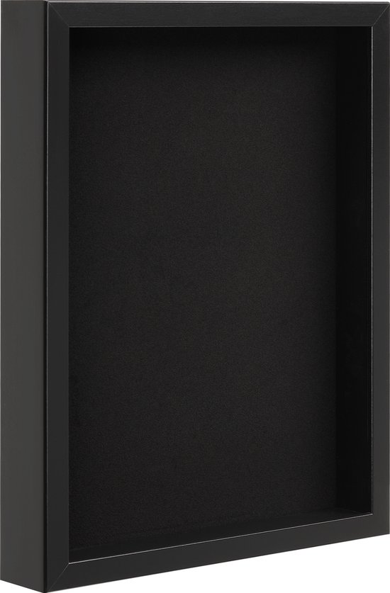 ACAZA Wissellijst - 3D Fotolijst - Diepe Fotolijst - 30x40 cm - Hout - Zwart - 3D Fotolijst voor Objecten - Box Frame