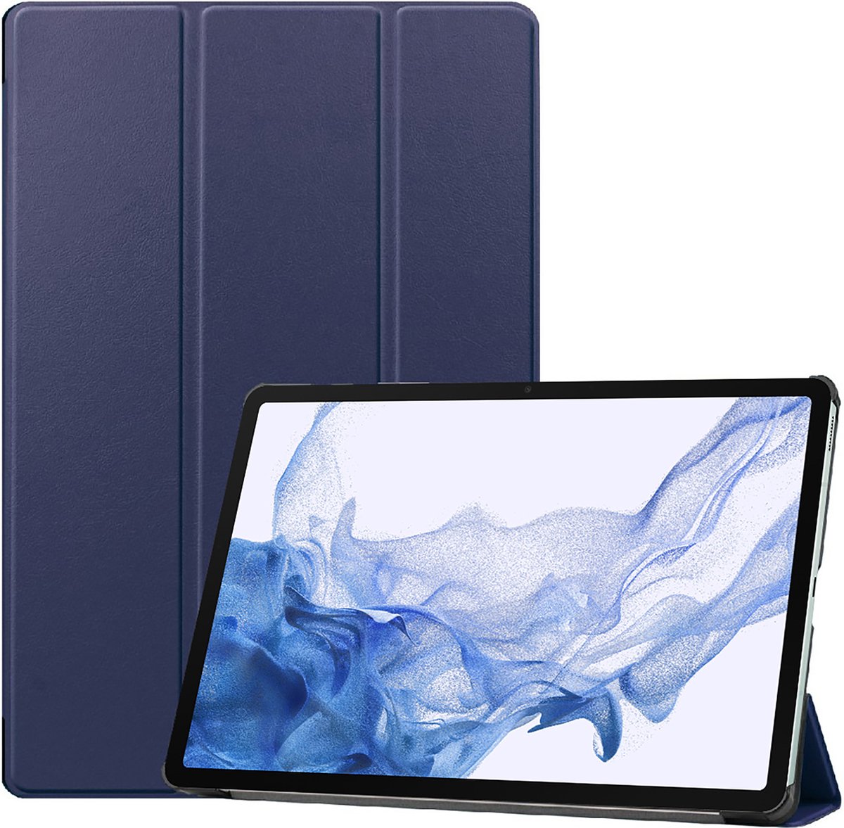 Cazy tablet Hoes geschikt voor Samsung Galaxy Tab S8 - TriFold Bookcase - Blauw