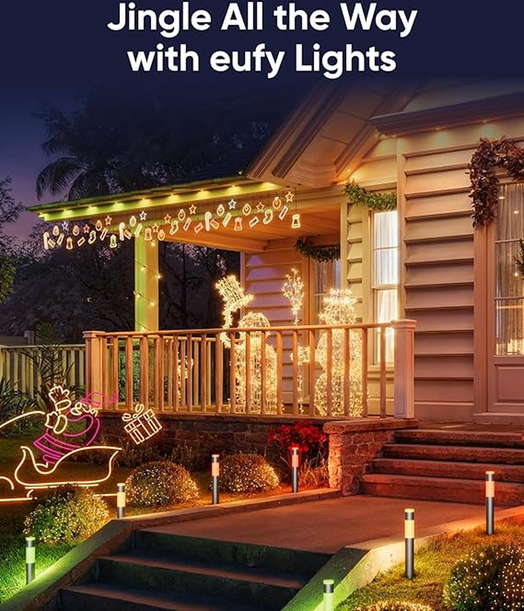 eufy Außen-Strahler E10, 2er-Set, Smarte Verkabelte RGBWW LED Strahler, IP65 Wetterfest für Garten und Terrasse, Steuerbar mit Alexa & App, Vielfältige KI-Lichtmodi für Feste, Verknüpfung mit Kameras