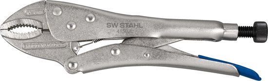 Pince étau SW-Stahl avec poignées bleues et une portée jusqu'à 32 mm.