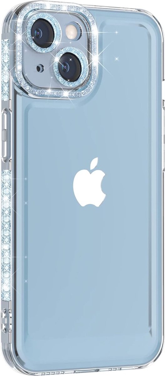 Diamond Space Telefoonhoesje met Camera Bescherming voor iPhone 13 - FuturiQ - Transparant