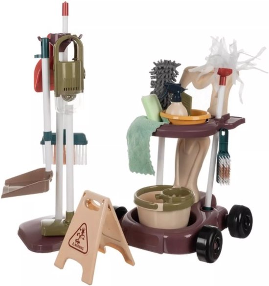 Kruzzel Kinder Schoonmaakset 18-in-1 - Met Werkende Stofzuiger & Trolley