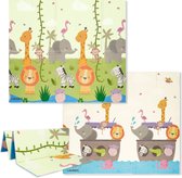 OPVOUWBARE Baby Speelmat - DUBBELZIJDIG Speelkleed incl. opbergtas - 180x200x1,5cm - Foam mat - Jungle/Boat