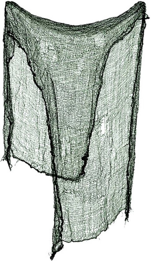 Rideau mural/plafond déco Horreur/Halloween - 2x - vert - 190 x 75 cm - tissu au look effrayant