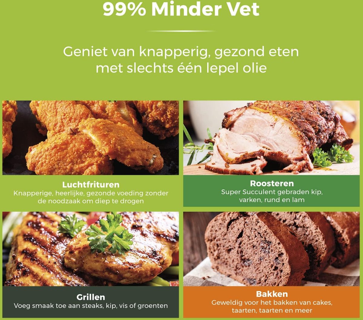 Afbeelding 2 van Dubbele Airfryer - Dubbele Mand - Dual Cook - Heteluchtfriteuse