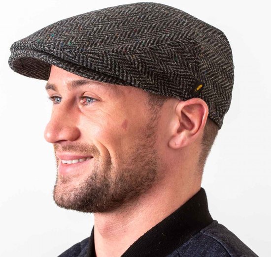 Hatman of Ireland Authentieke tweed platte pet voor heren, 100% Donegal