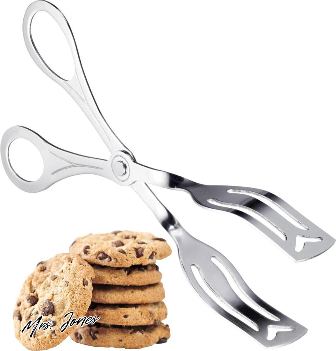 Mrs. Jones Veelzijdige tangen voor het hygiënisch serveren van gebak en andere voedingsmiddelen lengte 198 cm - Roestvrij staal 18/8 .