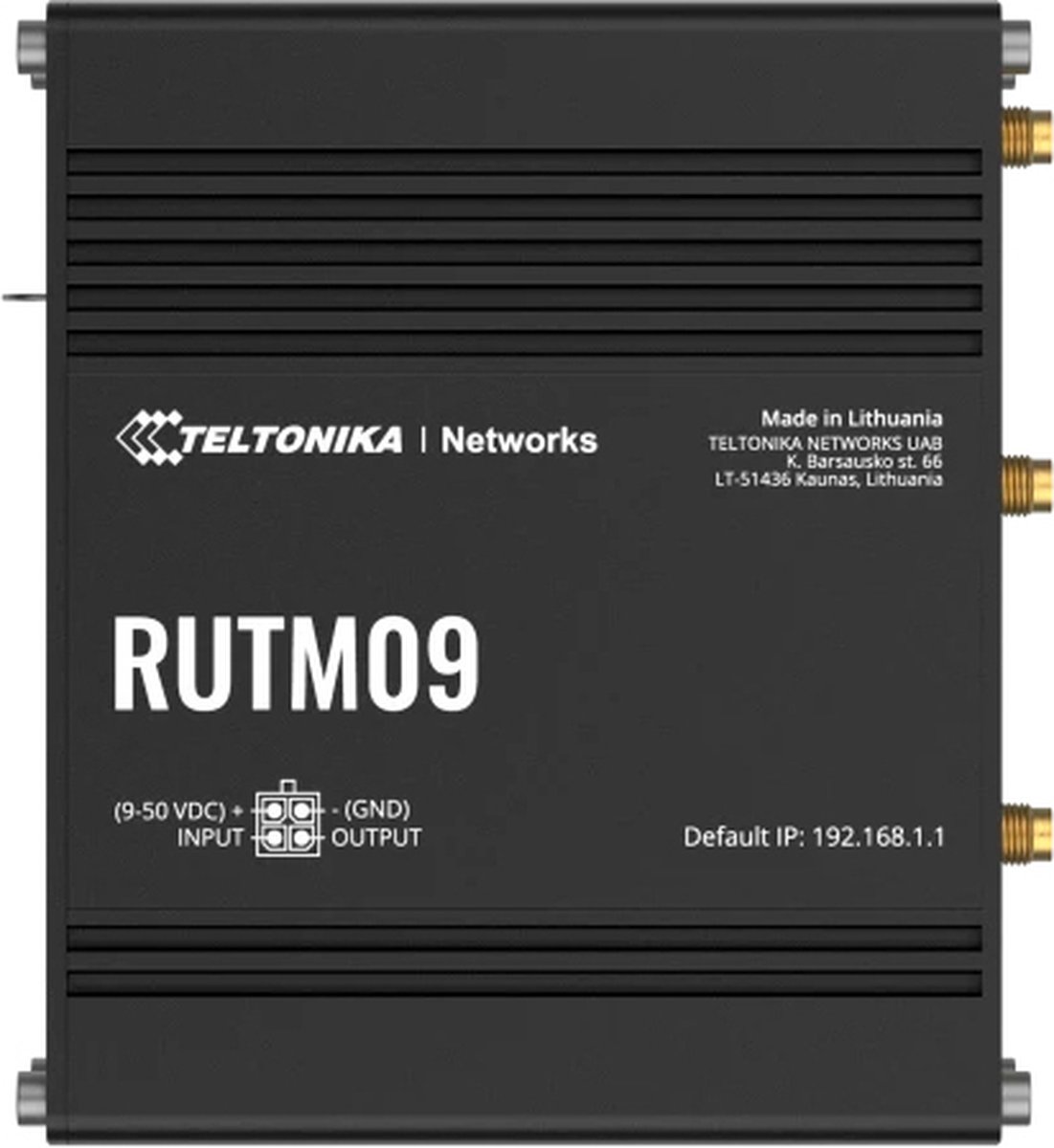 Teltonika RUTM09 bedrade router Gigabit Ethernet Zwart