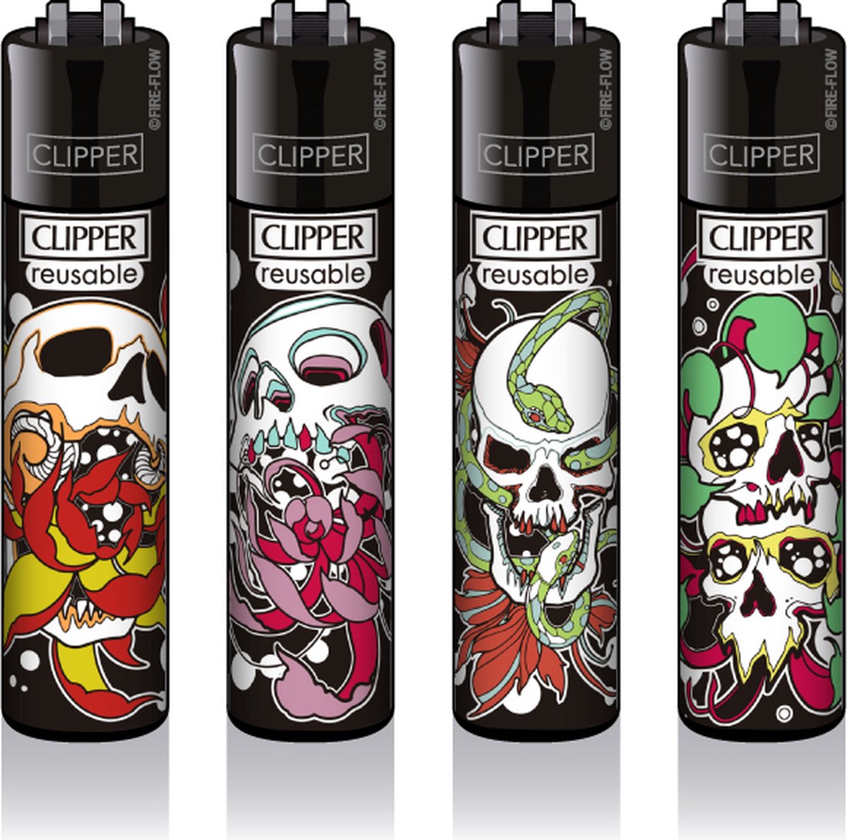 Goedkoopste CLIPPER® – Skulls 'N Flowers– Classic Large - 4 Stuks