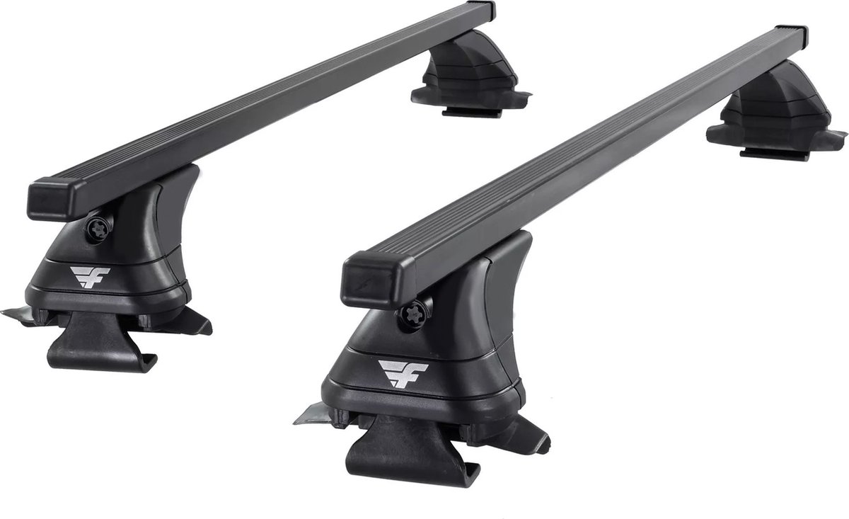 Dakdragers geschikt voor Hyundai Santa Fe vanaf 2024 open dakrailing - Staal Smal - 75kg Laadvermogen - Merk Farad
