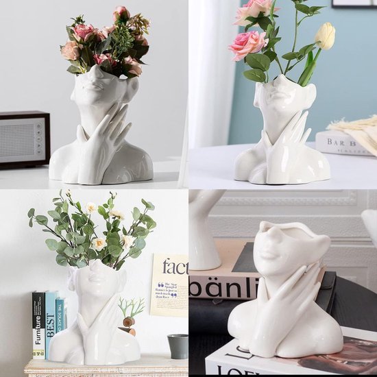 Set van 5 decoratieve keramische vaasjes | kleine vaas voor