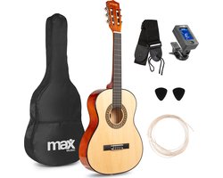 Kinder gitaar - MAX SoloArt akoestische gitaar 3/4 - Met gratis muzieklessen en accessoires - Hout