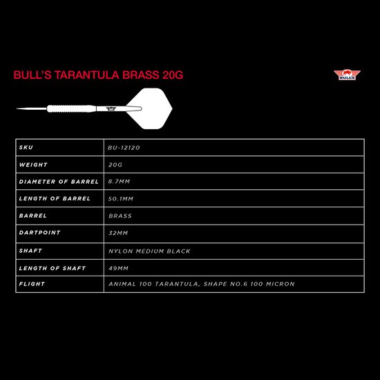 Bull's Tarantula 20 gram - Dartpijlen