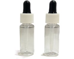 Kunststof Pipetflesje voor Vloeistoffen met Druppelaar - 20 ml - set van 2 - 3BMT®