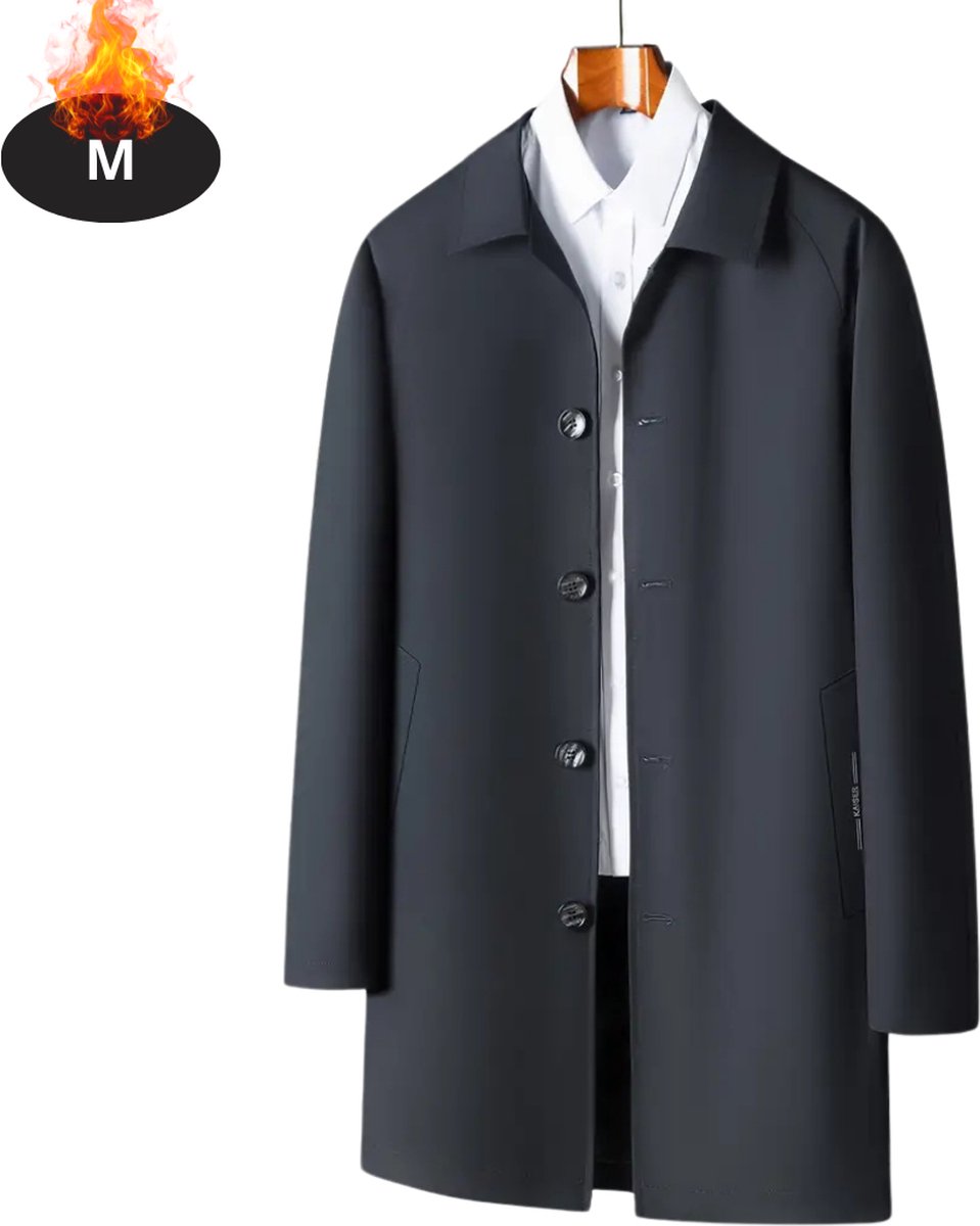 Livano Mantel Heren Tussenmantel Jas Mantelpakje Trenchcoat Overjas Overcoat Winter Blauw