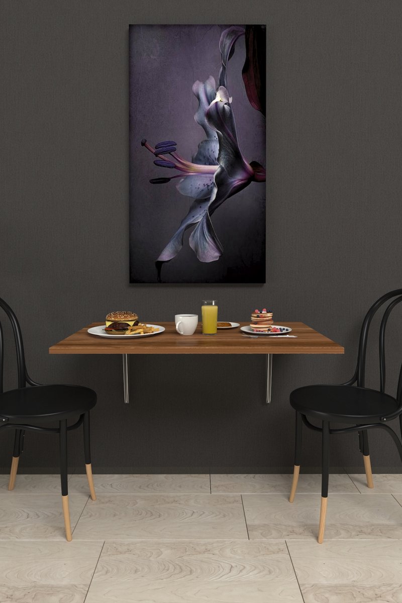 Wandtafel| Keukentafel| Sidetable| Modern| Donkere Walnoot 60X90 cm