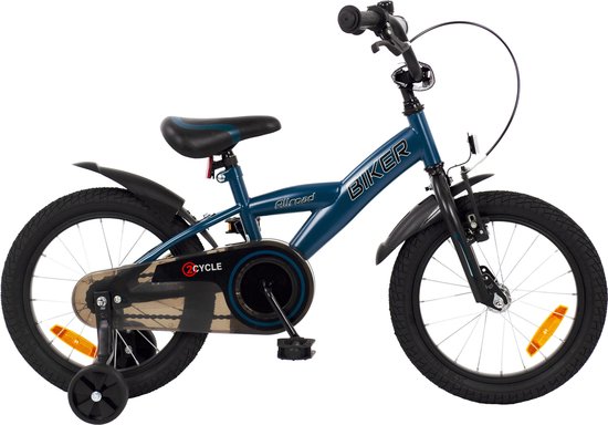 2Cycle Biker kinderfiets 16 inch (4 tot 6 jaar) voor jongens blauw