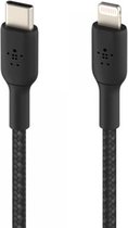 Belkin BOOST↑CHARGE Braided - USB-C naar Lightning Kabel - 1 Meter - 20W - Zwart