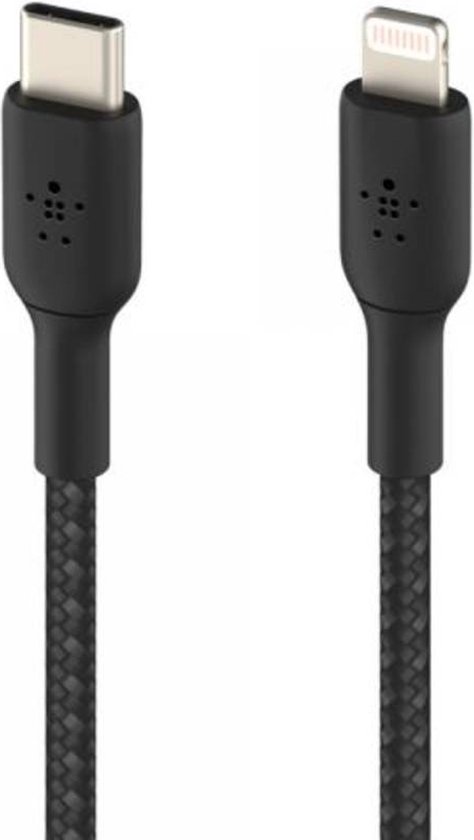Belkin BOOST CHARGE Braided USB-C naar Lightning 1 m zwart (CAA004)