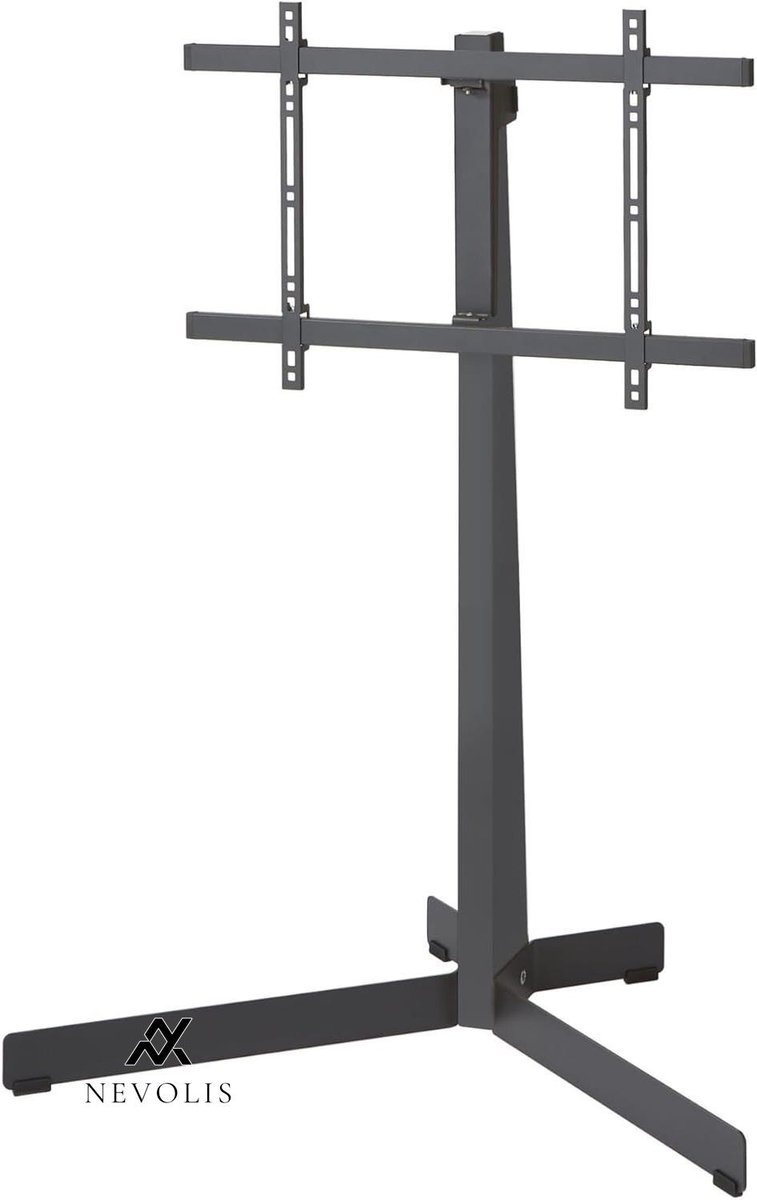 Nevolis TV-standaard voor 40-77 inch televisie max. 50 kg draaibaar tot 90 graden max. VESA 600x400 van hoogwaardig staal zwart 40-77" - staalzwart met draaifunctie .