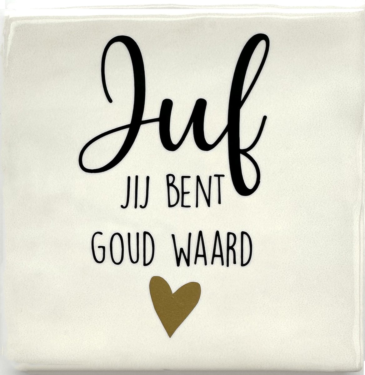 Tekst Tegeltje Juf jij bent goud waard - 10 x 10 cm - Lief Cadeau voor de Juf - Inclusief Plakhaakje - Merk Snoes