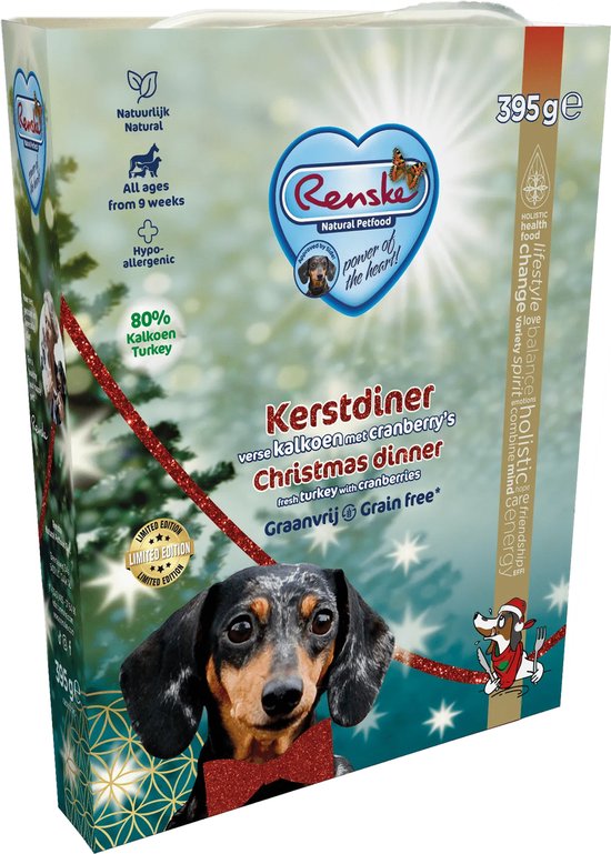 Renske - Adult kerstdiner - Eend&Kalkoen - Rood Hondenvoer- 395 g