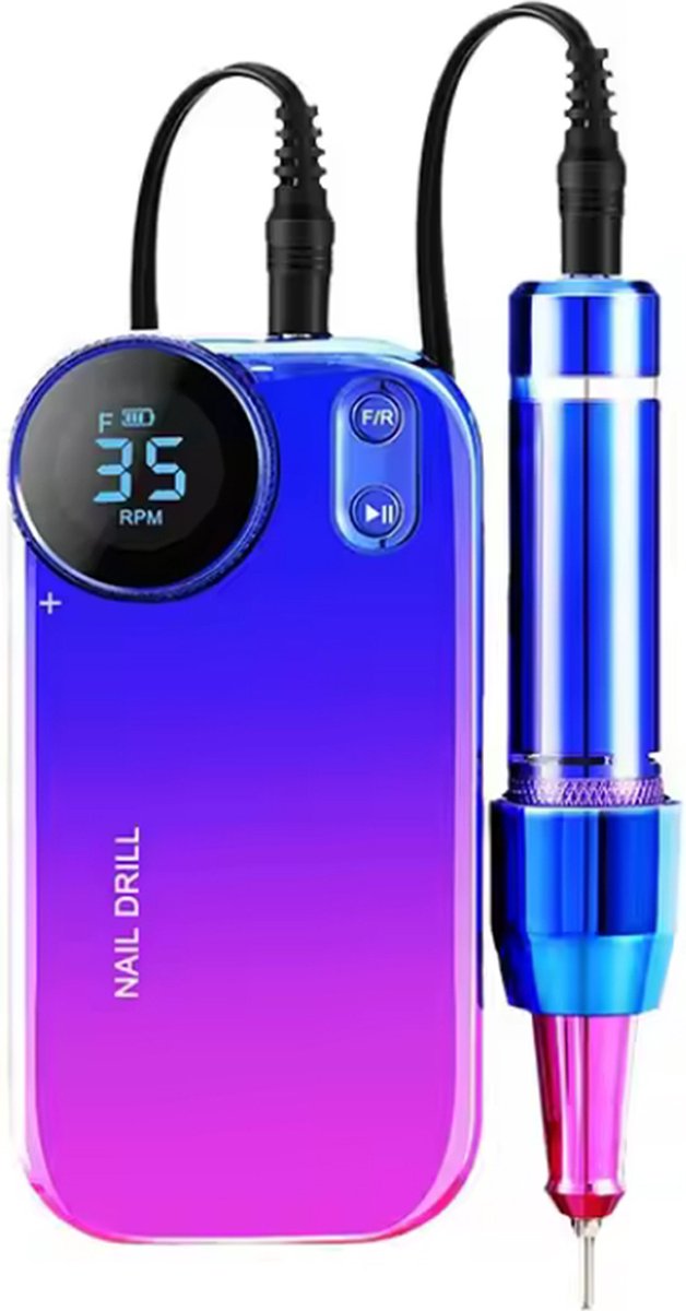 2-in-1 Draadloze Elektrische Nagelvijl & Powerbank – Professionele Manicure Pedicure Set - 35.000 RPM - USB-C & USB Oplader - Gradiëntkleur - Draagbaar & Oplaadbaar