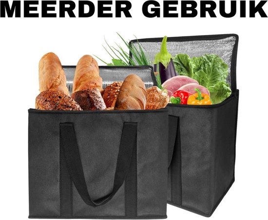 Bezorgtas - Pizzatas - Delivery box Set van 2 Tassen - Bezorg tas Rugzak - Fiets box Opvouwbaar - Bezorgtassen - Thermobag - Thermotas - Thermo tas - Koeltas - Warmhoudtas - Warmhoud tas van Luxebell — afbeelding 5