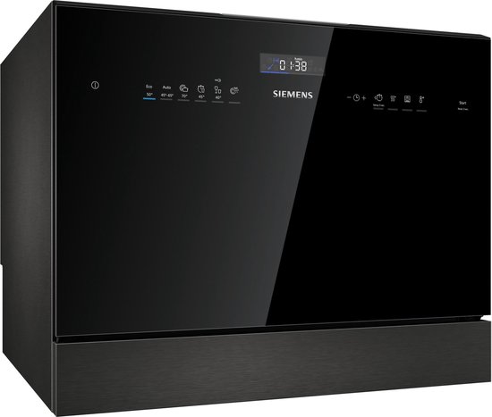 Siemens SK25IB00TE - iQ500 - Mini-vaatwasser - Vrijstaand - 55 cm - Zwart - hygiënePlus - Energielabel E